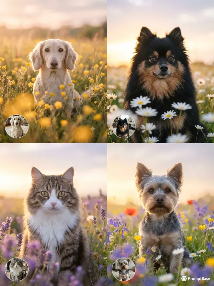Dreamy Wildflower Pet Portraits