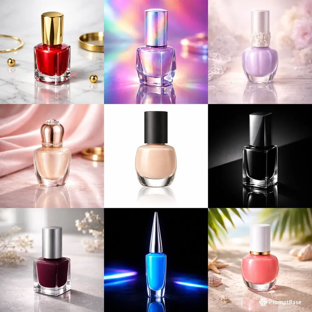 Premium Ruby Red Nail Polish Bottles