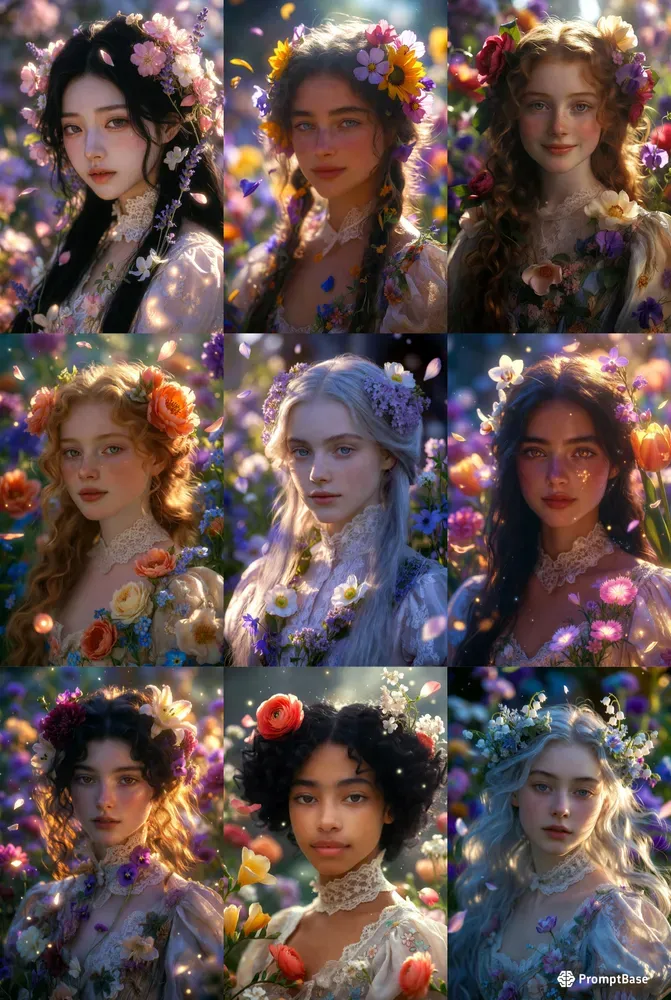 Ethereal Victorian Bloom Portraits