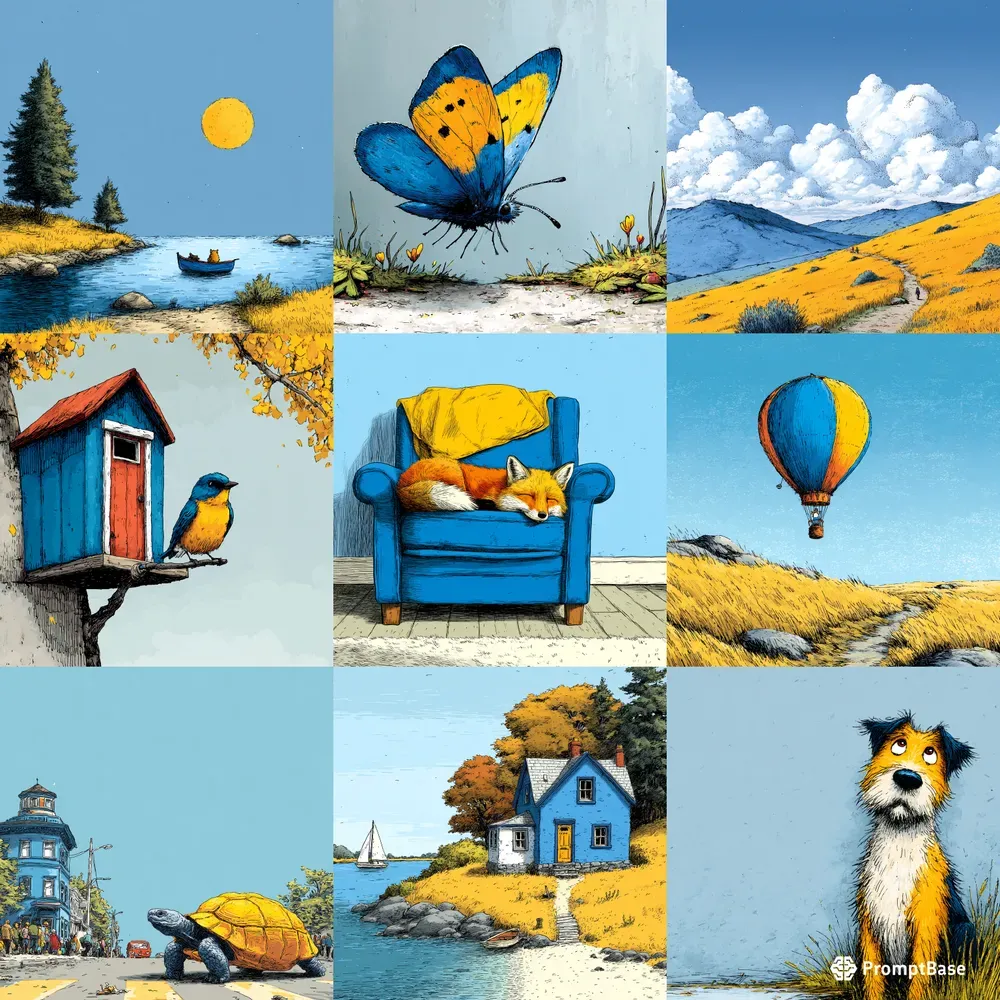 Crayon Ink Whimsical Storybook Sketches