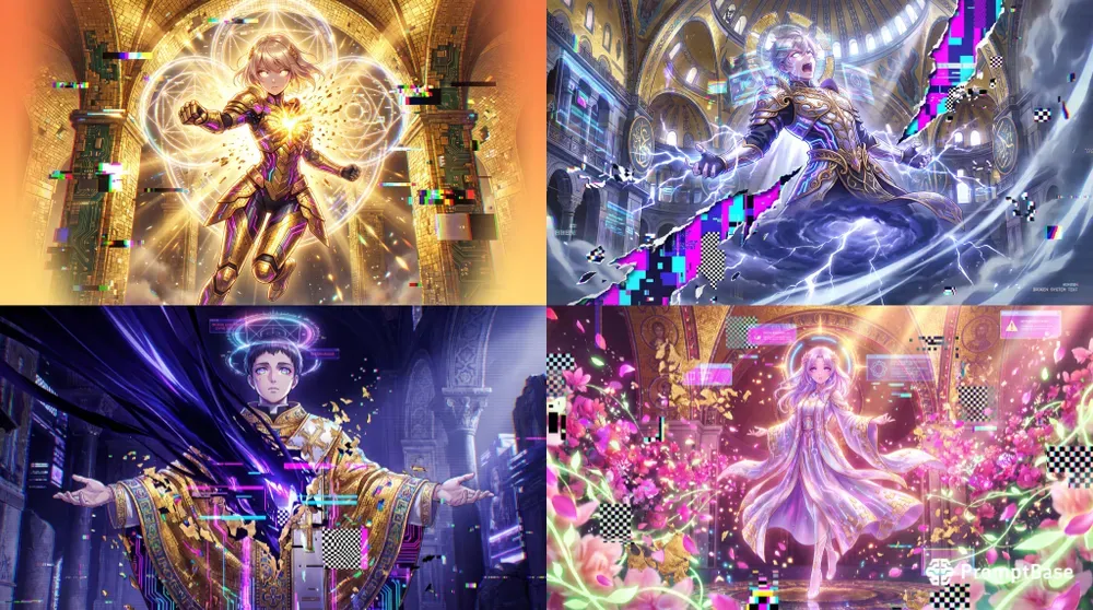 Cyber Byzantine Anime Glitches