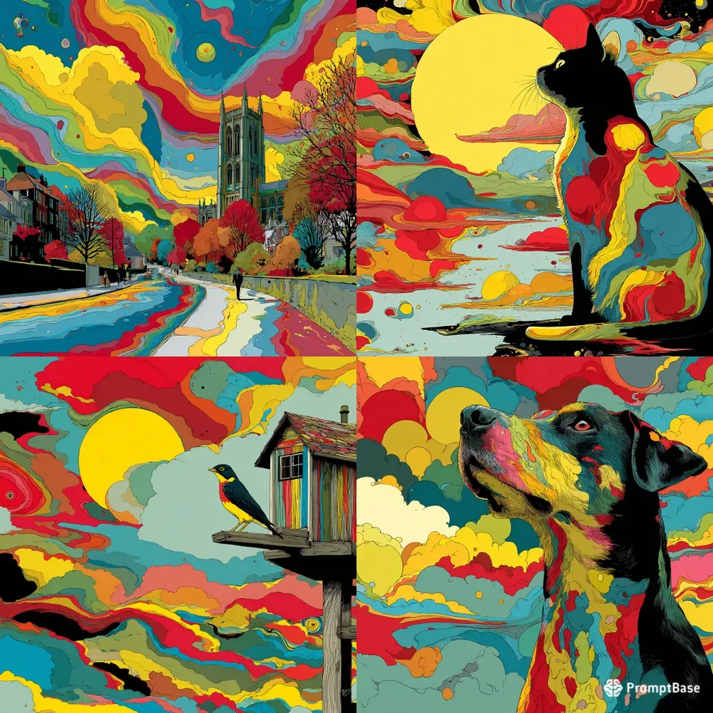 Ink Psychedelic Melt Pop Posters