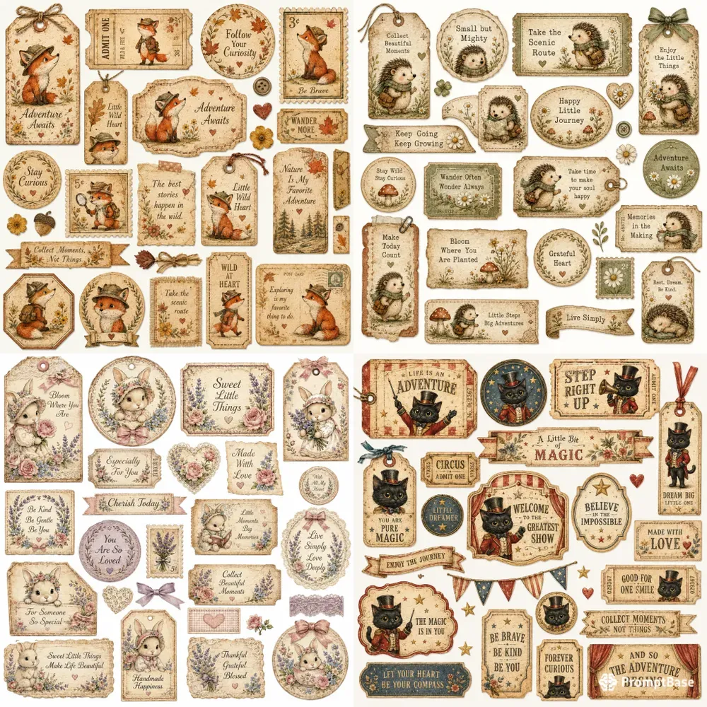 Vintage Storybook Character Tags