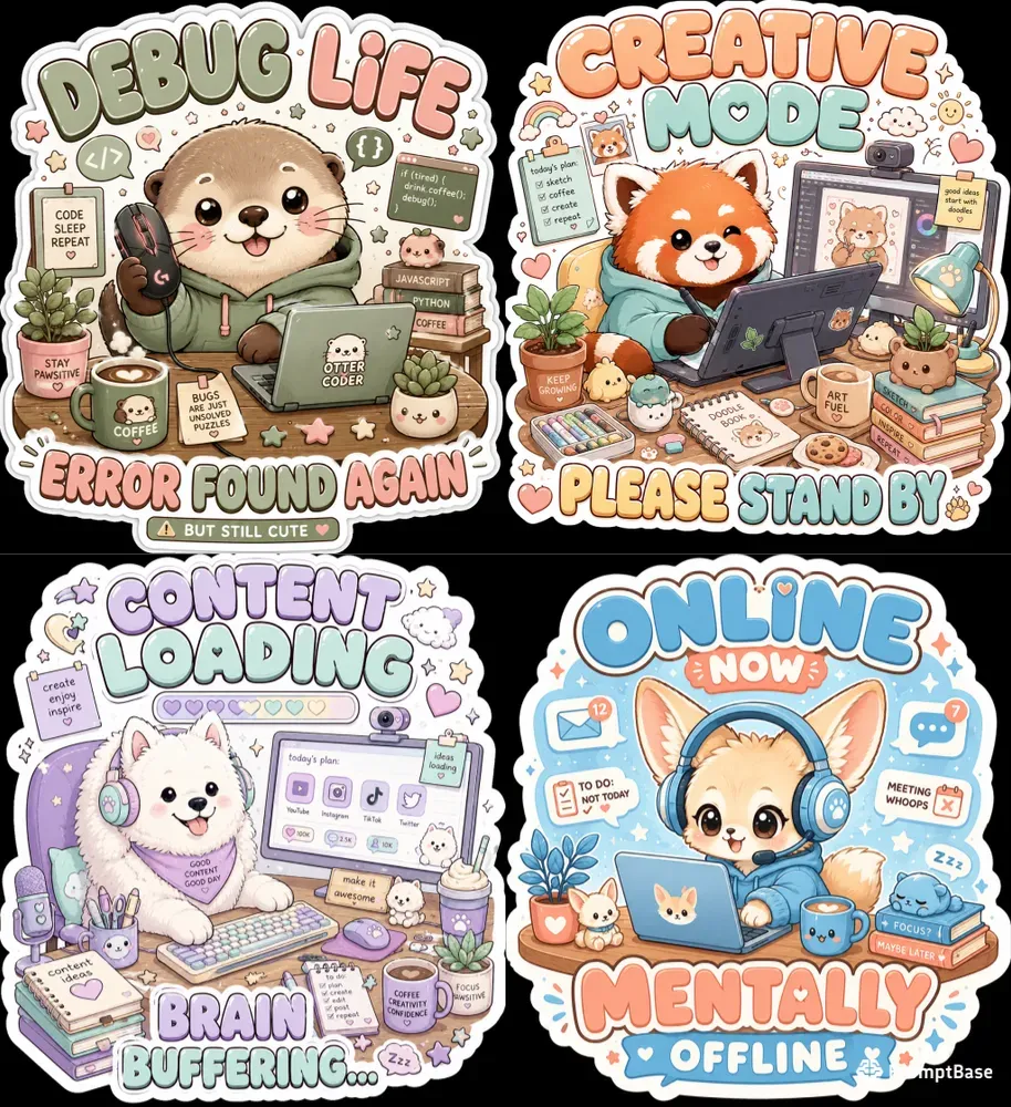 Kawaii Productivity Sticker Collections