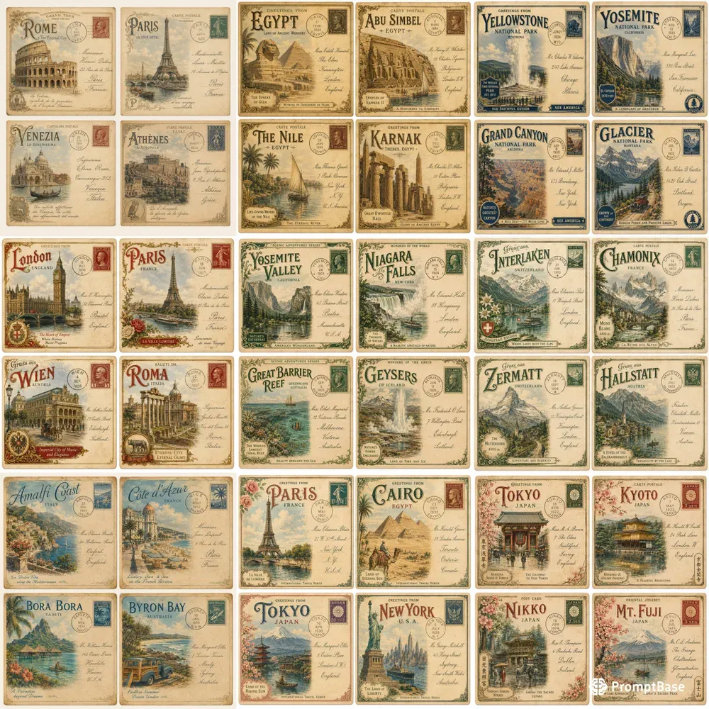 Vintage Postcards Engines