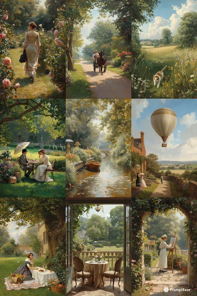 Victorian Summer In England Oil Paintings
