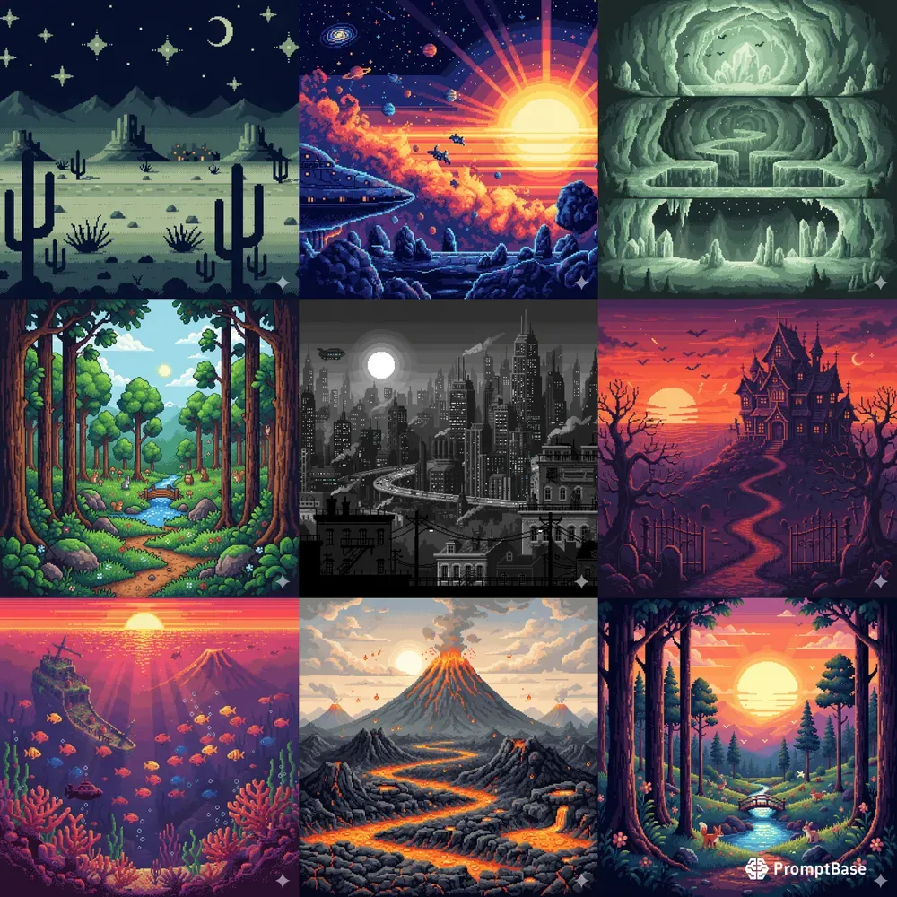 8bit Endless Scroller Bgs