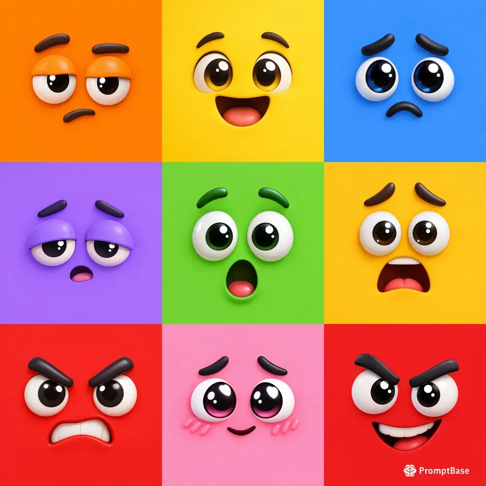 Emoji Faces Playful Emotional Faces