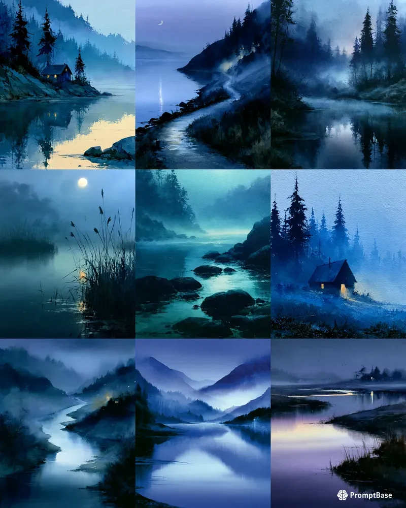 Moody Watercolor Wall Art