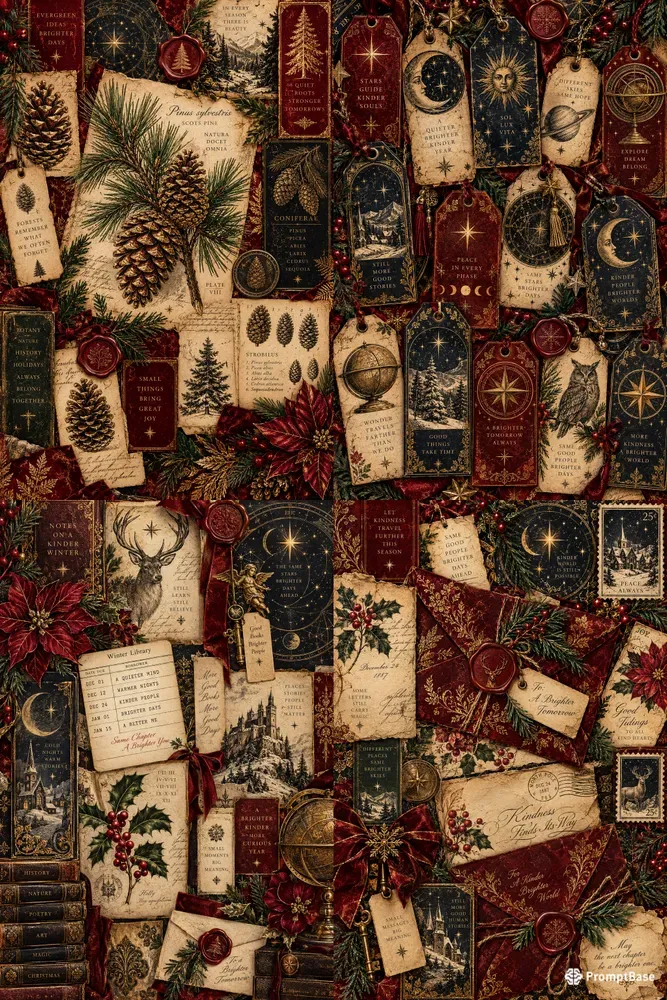 Dark Academia Christmas Journal Ephemera
