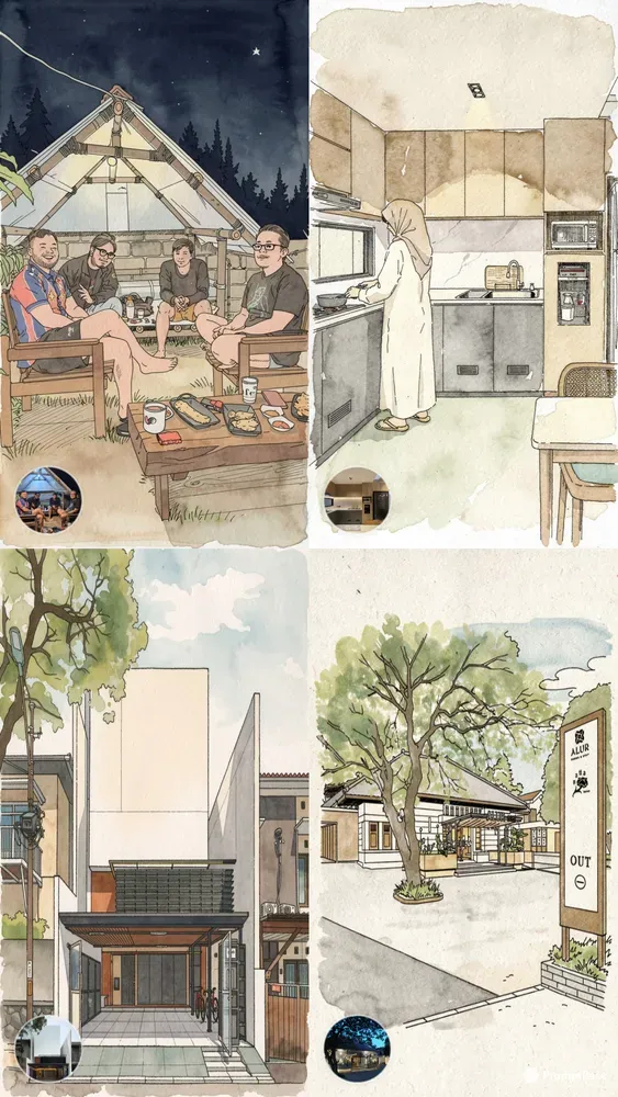 Hand Drawn Watercolor Illustrations