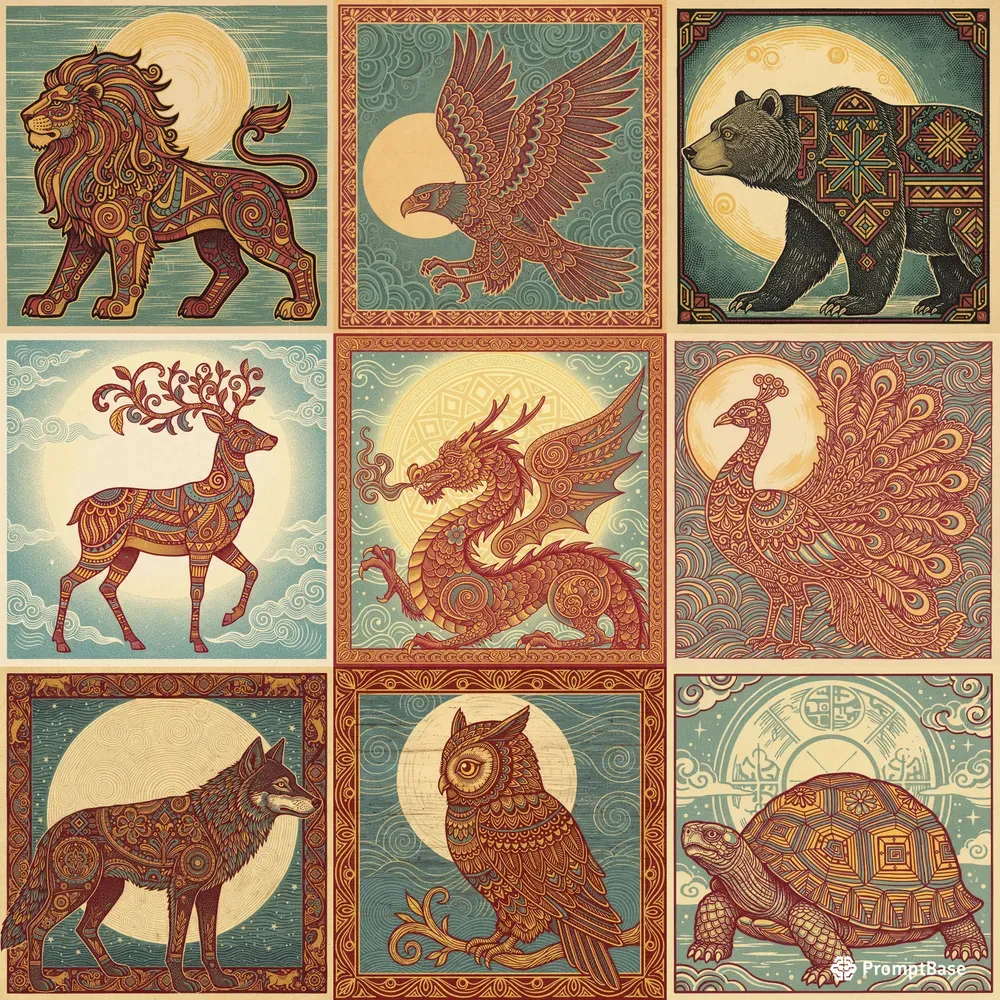 Ancient Echoes Woodblock Wisdom