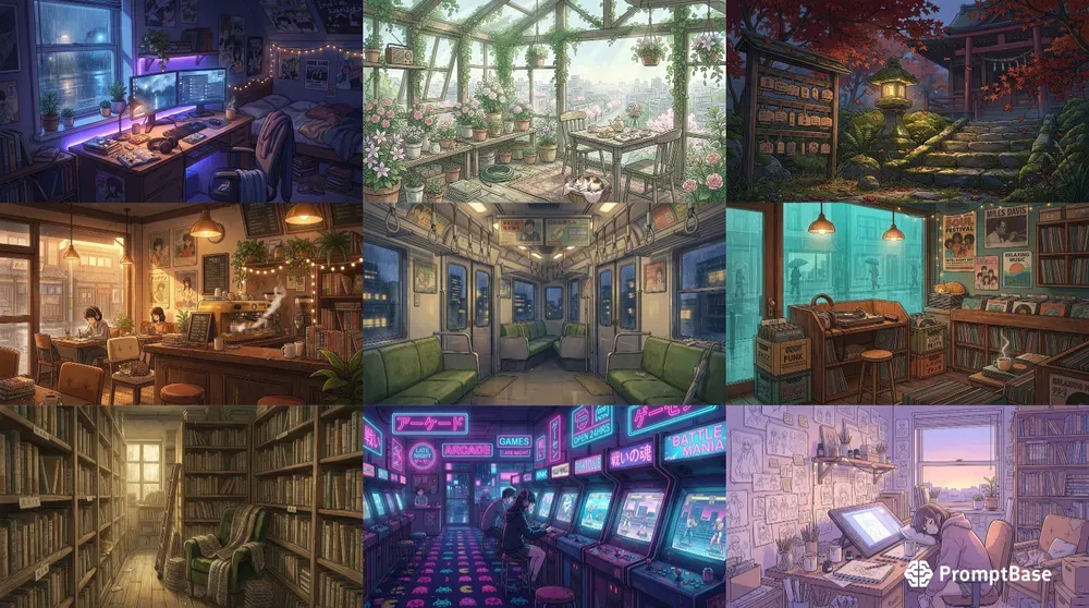 Cozy Lofi Anime Backgrounds