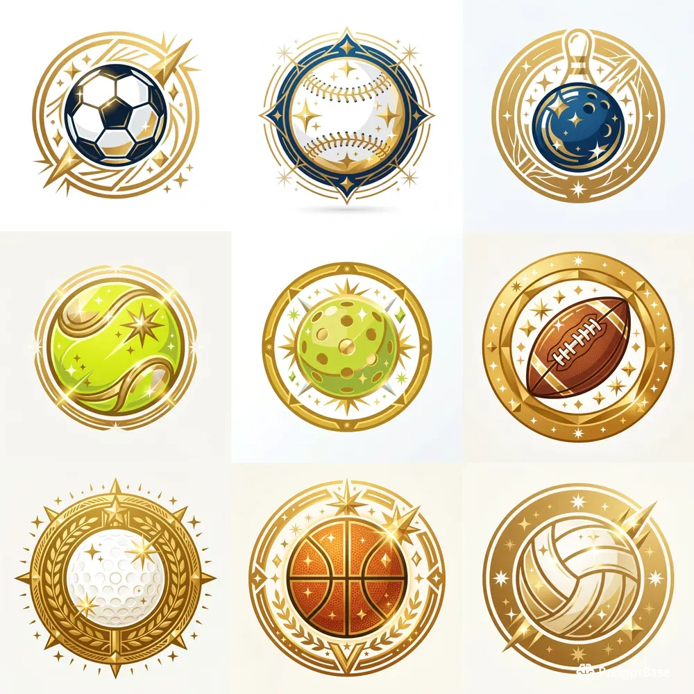 Modern Championship Athletic Ball Emblems