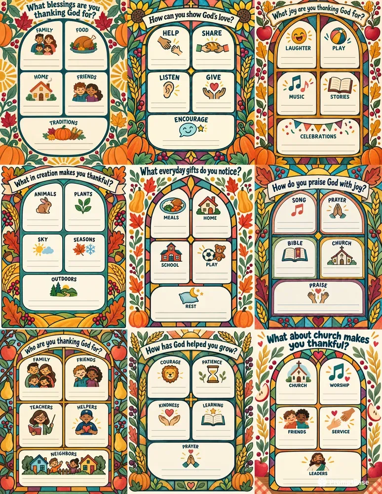 Kids Thanksgiving Windows