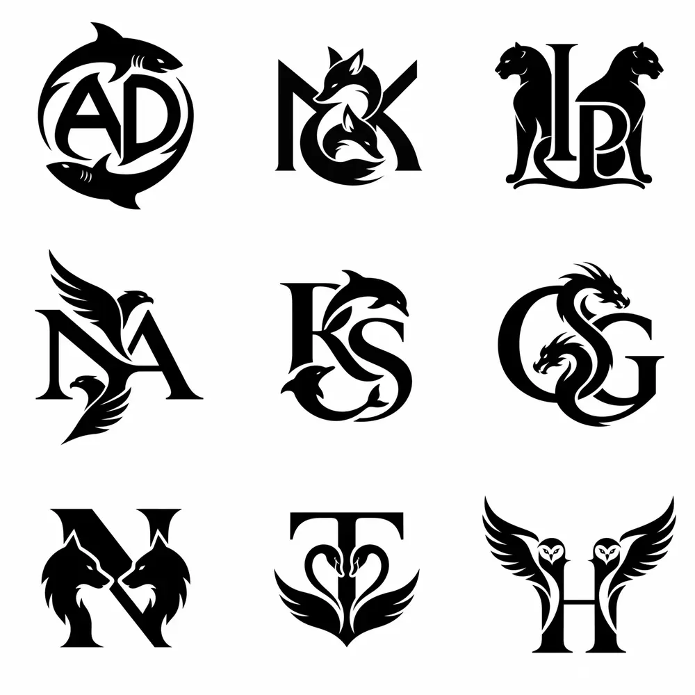 Minimalist Animal Monogram Logos
