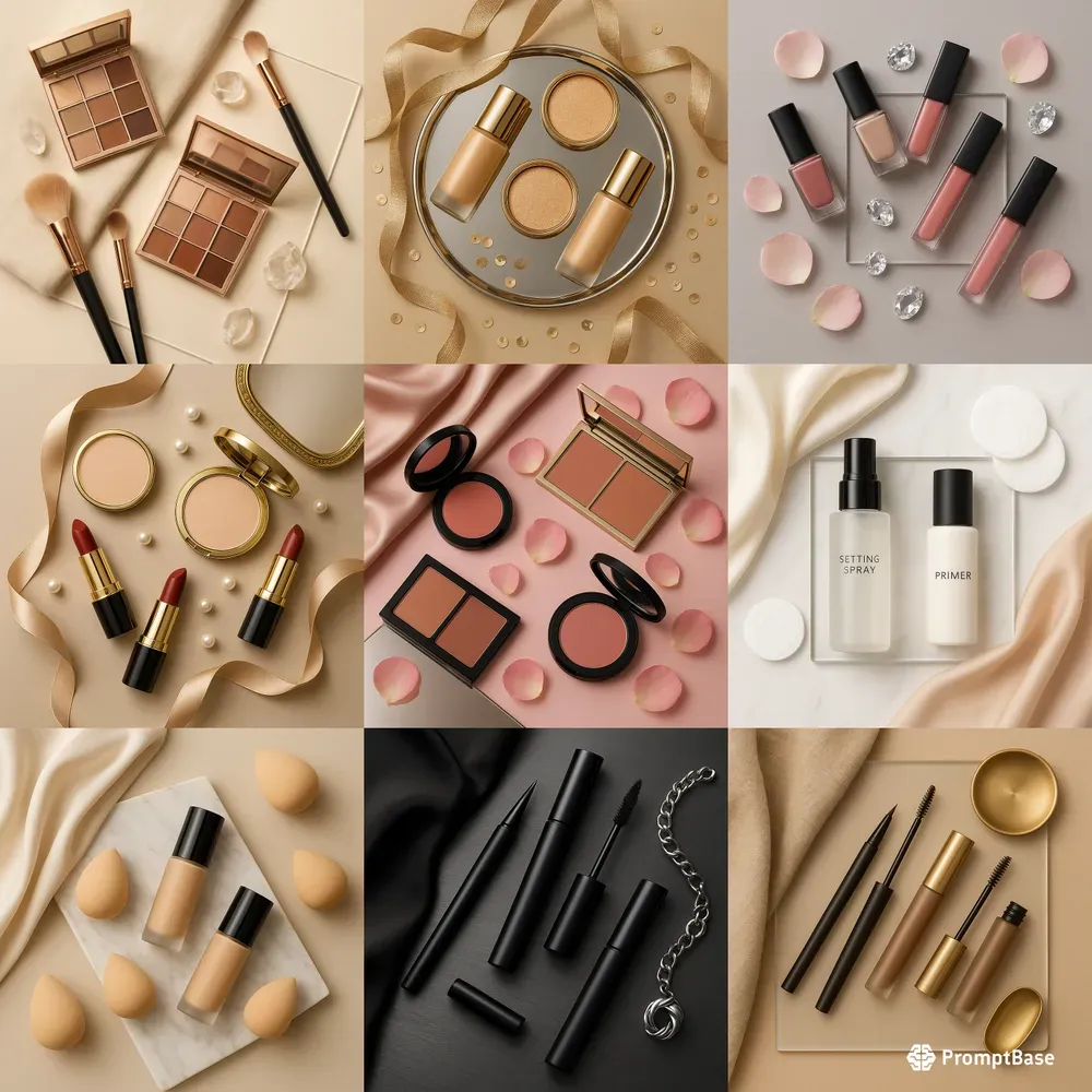 Luxury Makeup Editorial Flatlays