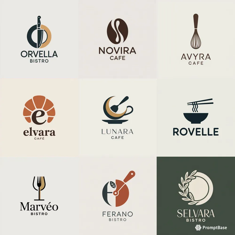 High End Cafe Restaurant Logos