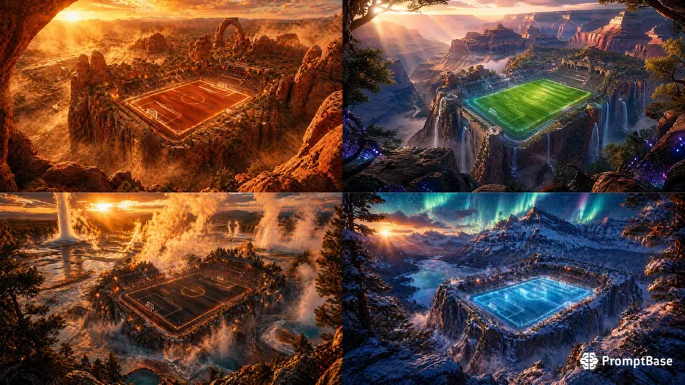 Surreal Soccer Nature Wall Art Posters
