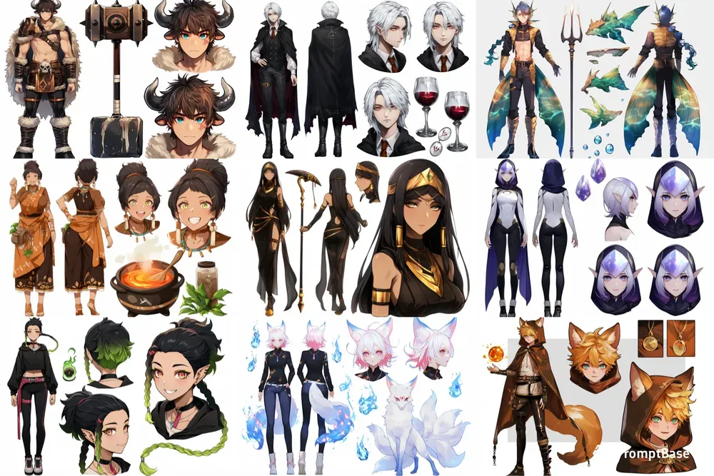 Anime Character Concept Sheets