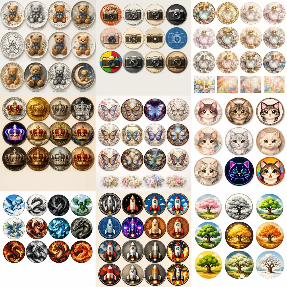 Creative Style Grid Artwork Sets