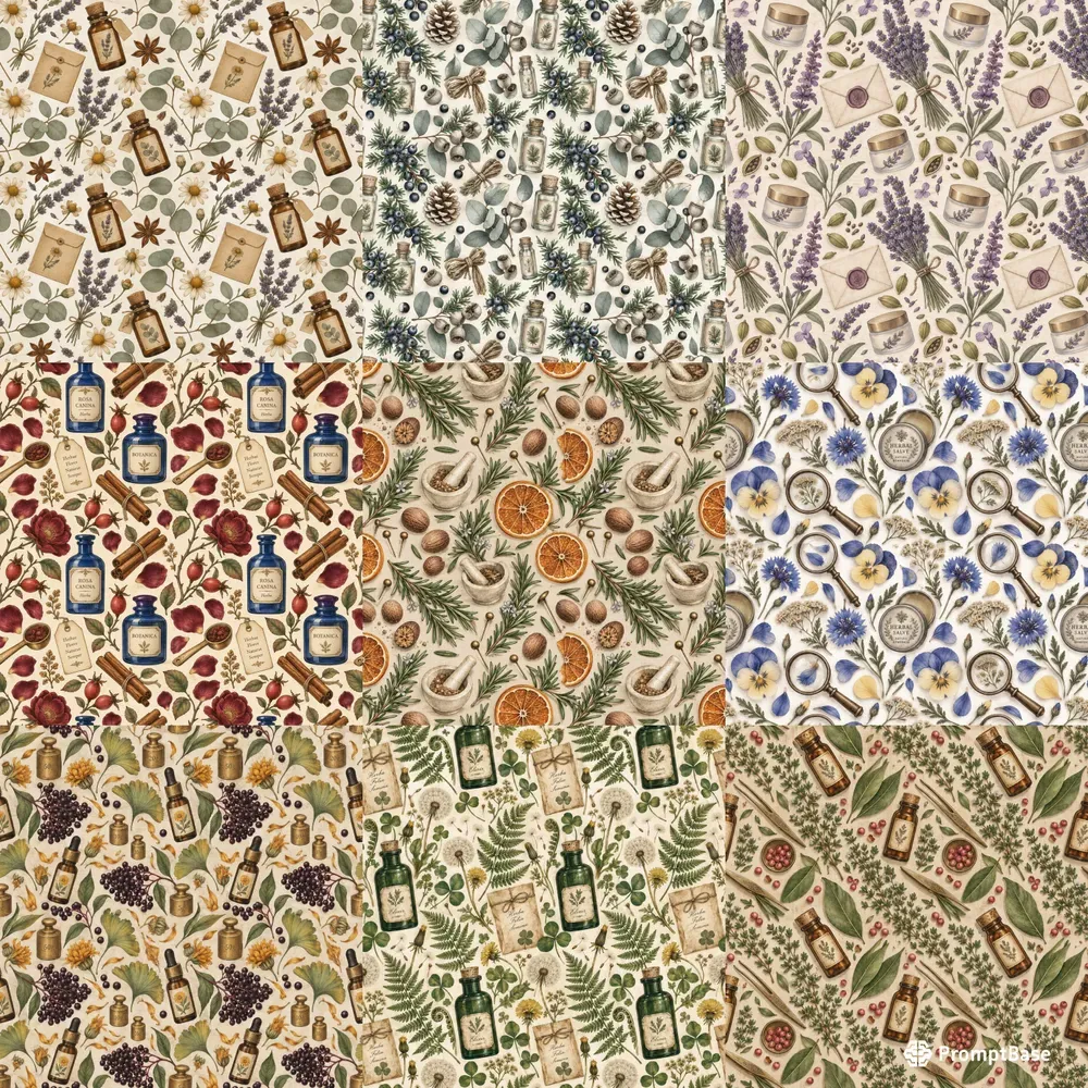 Artisan Apothecary Gouache Pattern Tiles