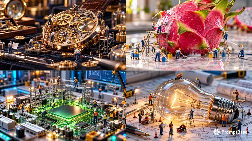 Commercial Macro Tiny Workers Dioramas