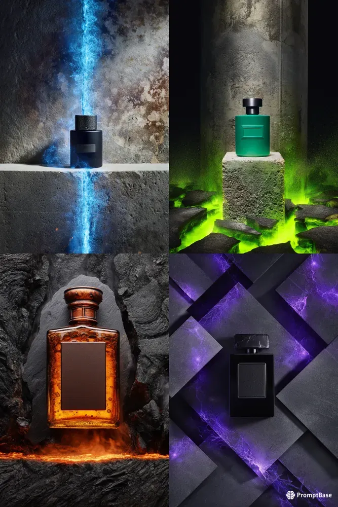Brutalist Perfume Ad Mockups