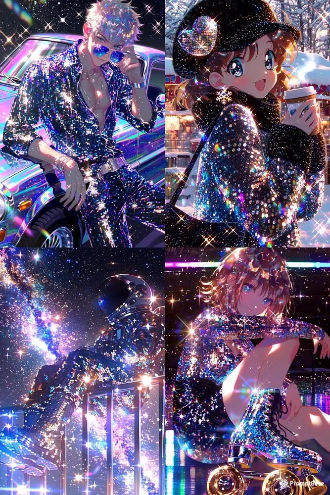 Glittery 90s Retro Anime