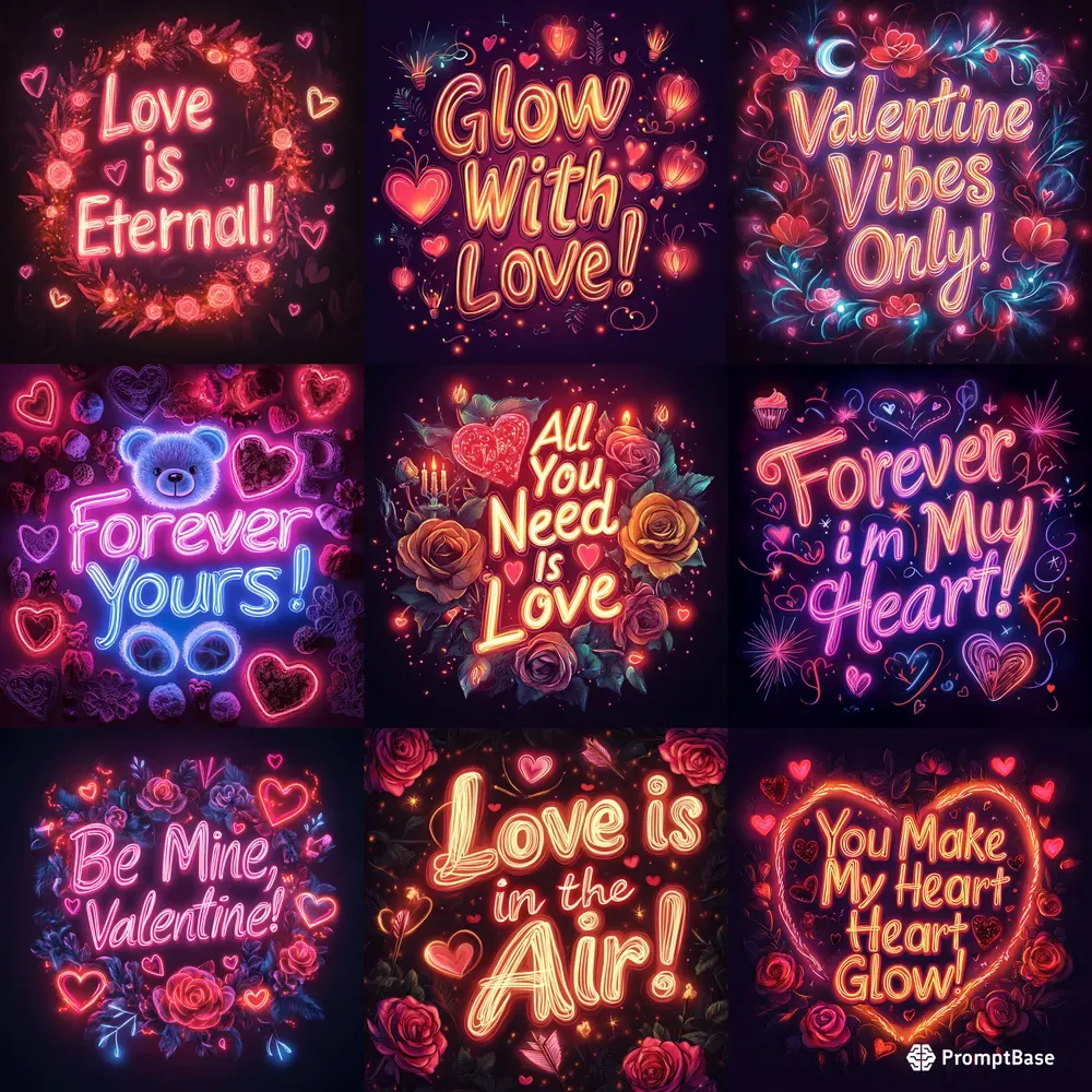 Neon Valentine Texts