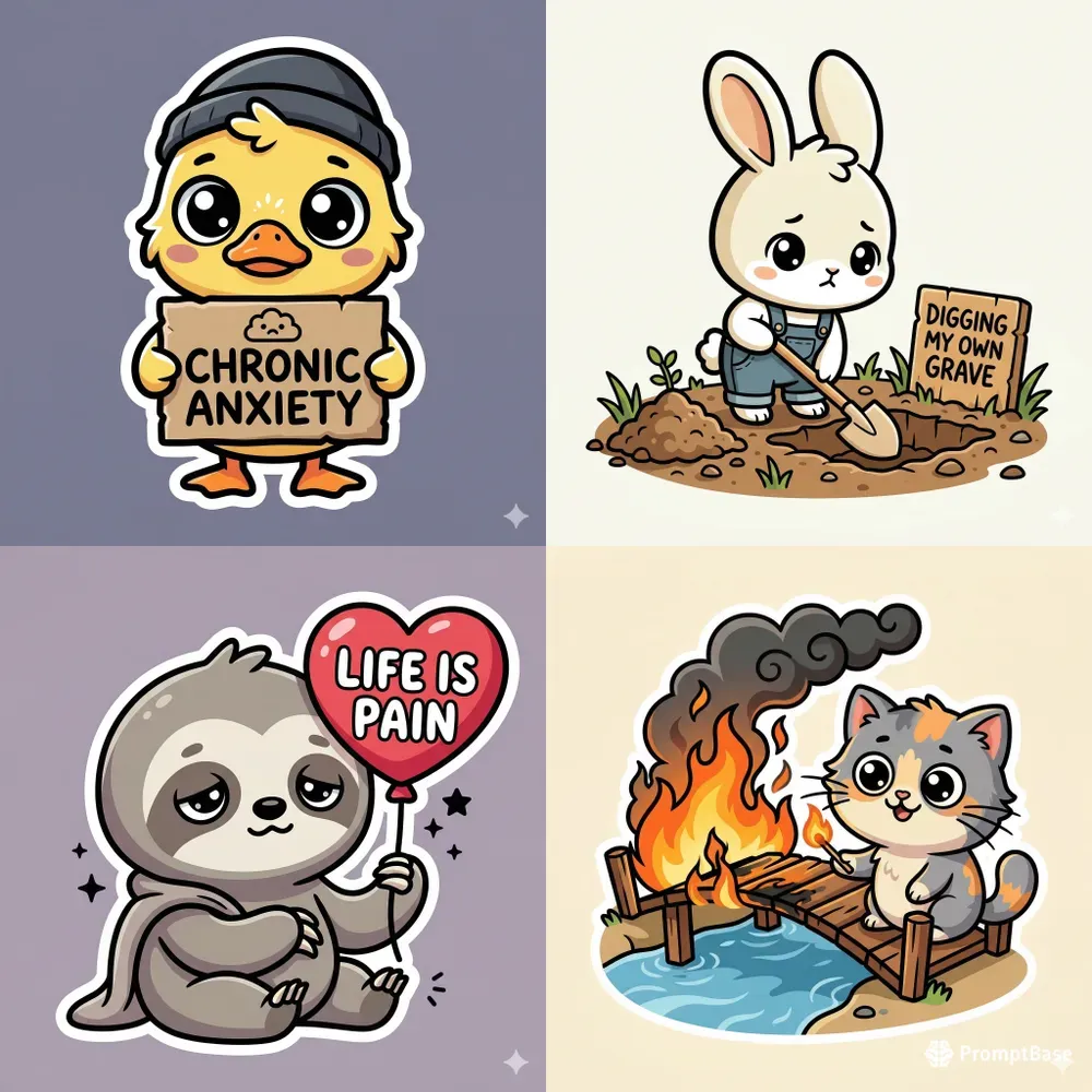 Cute Edgy Dark Humor Clipart