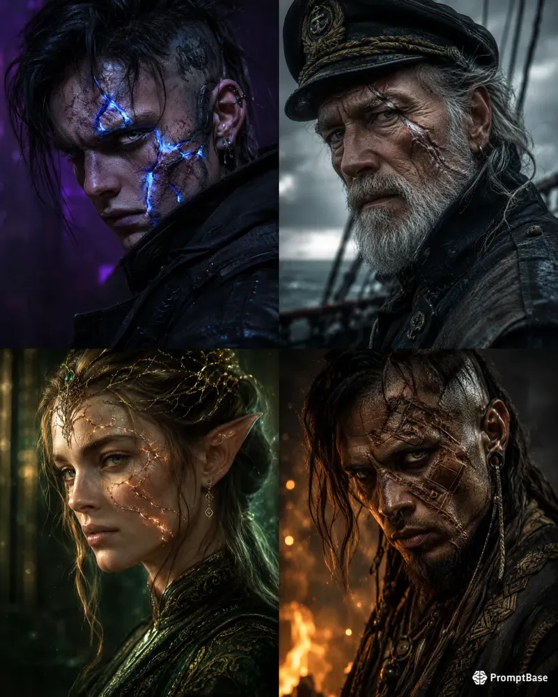 Cinematic Avantgarde Scarred Characters