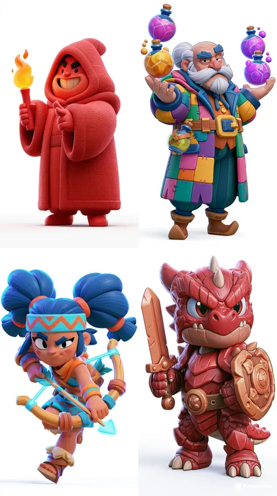 3D Cartoon Mobile Game Characters
