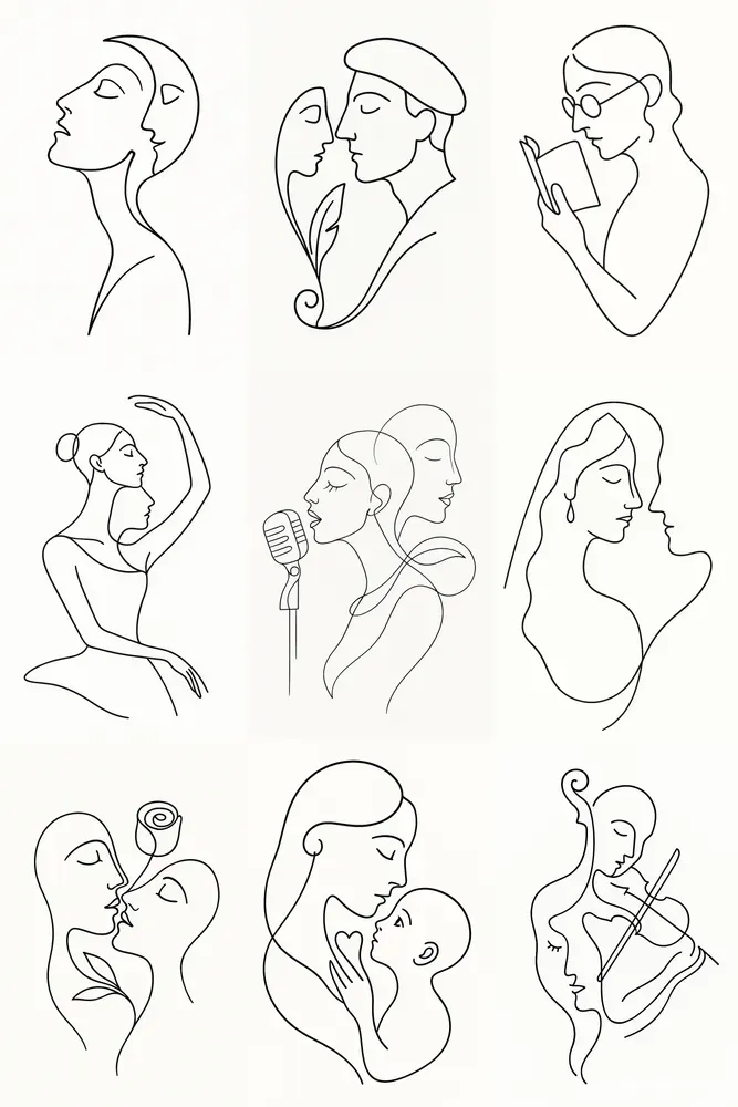 Single Line Drawing Portraits