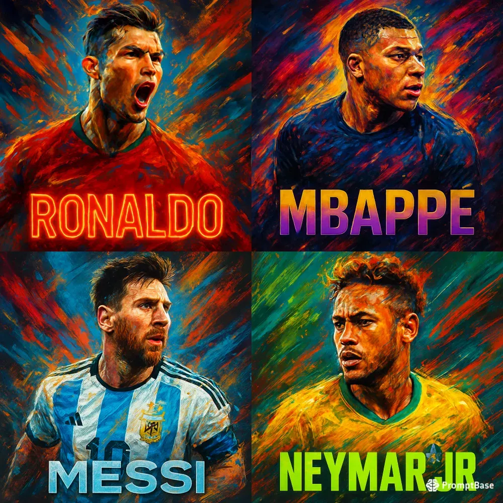 Viral Football Legends Art Portraits