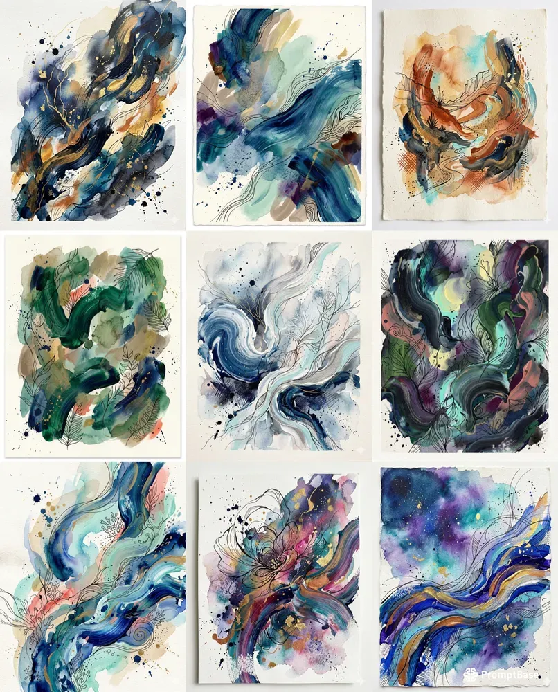 Vibrant Ink Abstracts