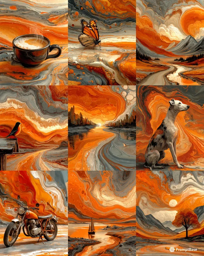 Acrylic Pour Marbled Surreal Dreams