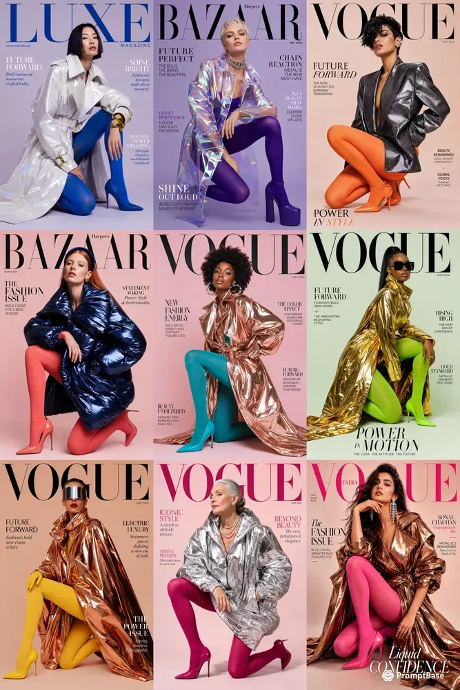 Metallic Couture Magazine Covers