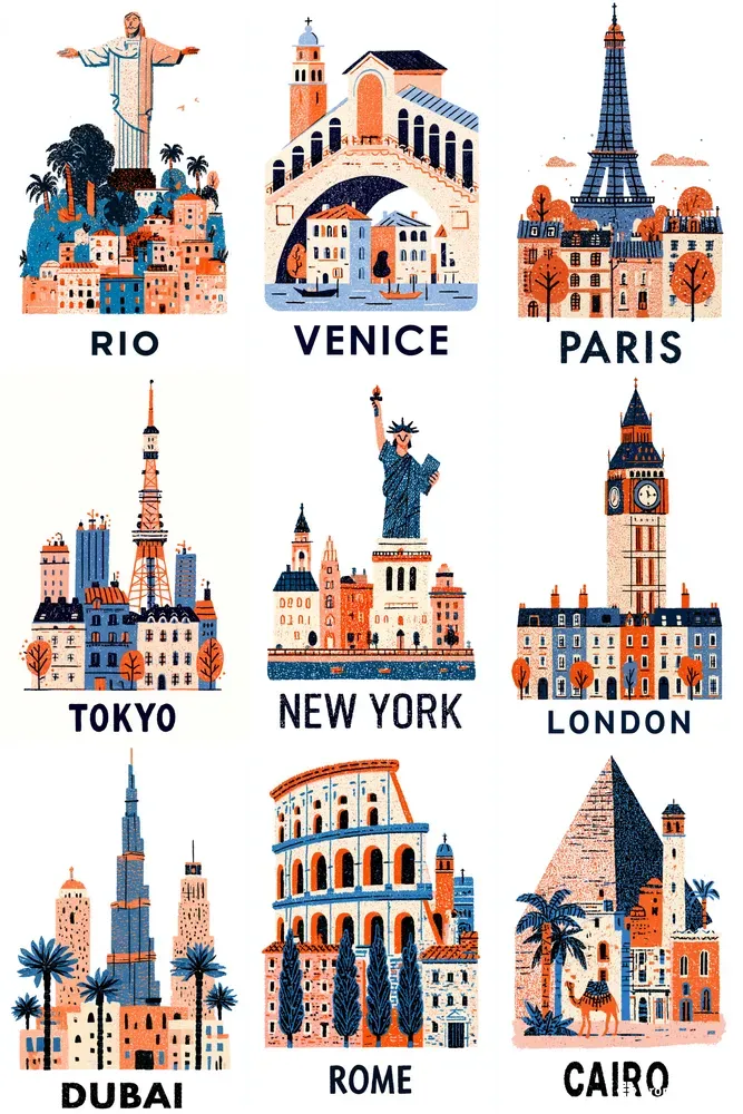 Playful Retro Travel Posters