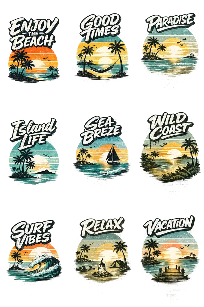 Vintage Tropical Brush Tshirt Generator