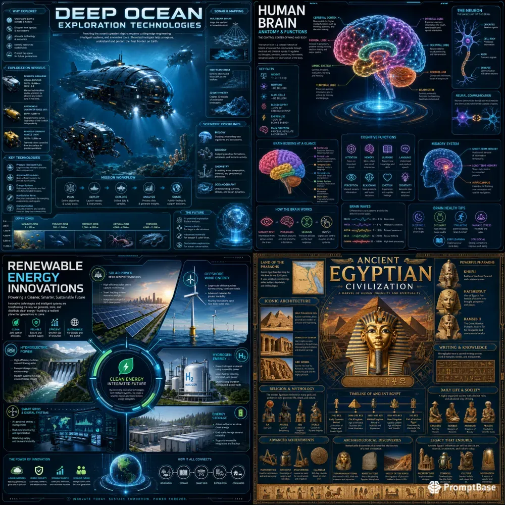 Futuristic Science Infographic Posters