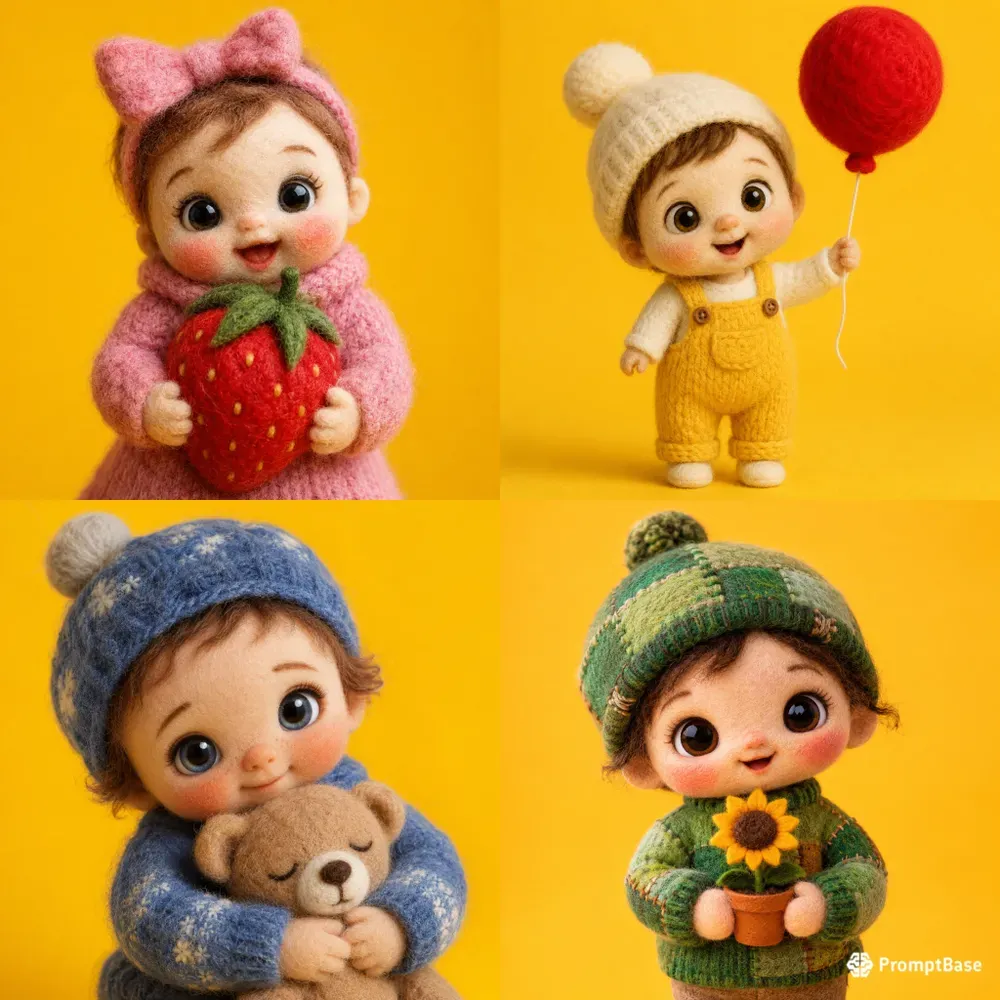 Needle Felt Baby Doll Portraits