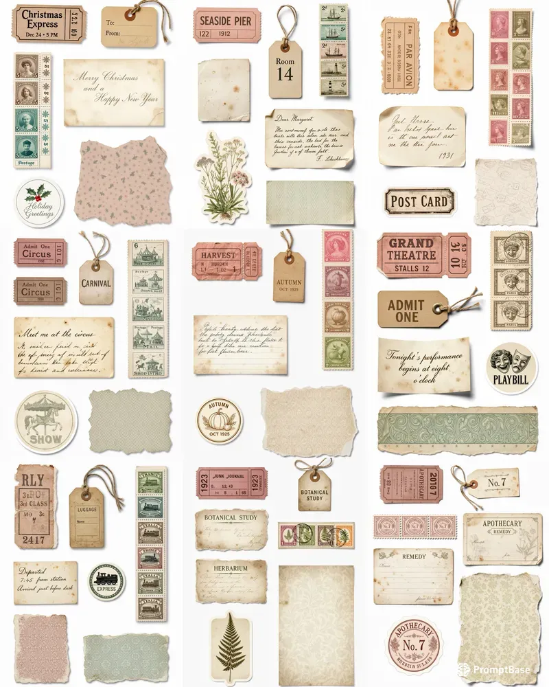 Vintage Junk Journal Ephemera Generator