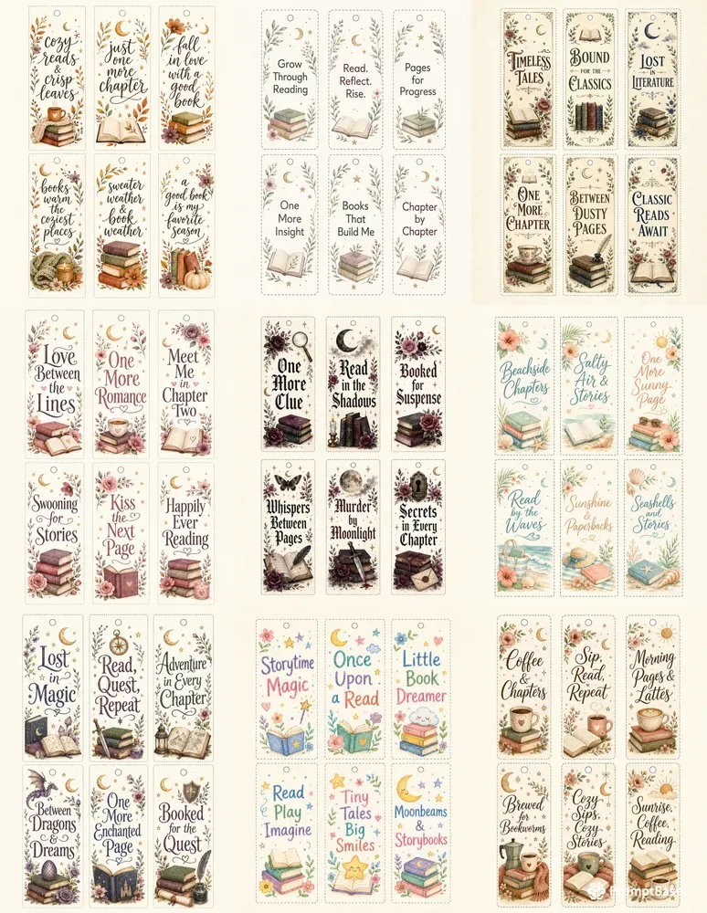 Hand Lettered Bookmark Sets