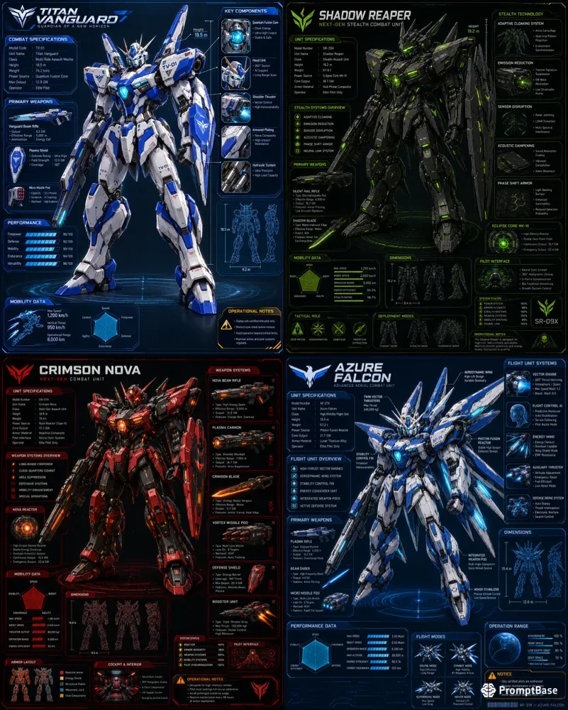 Futuristic Mecha Robot Infographics