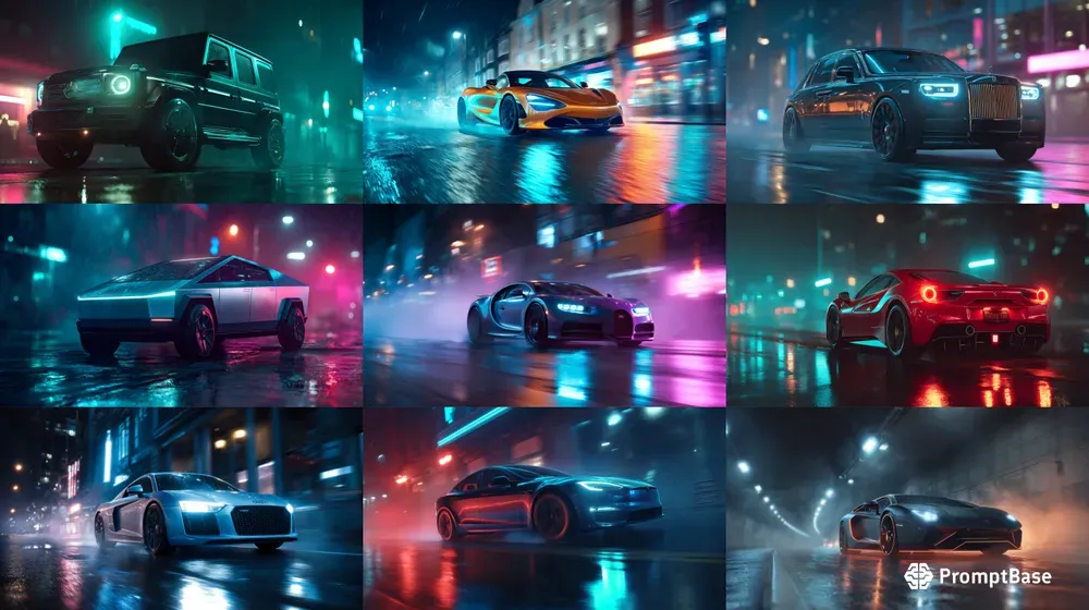 Neon Supercar Street Photography