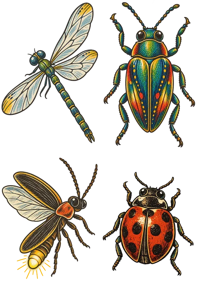 Block Print Bug Clip Art