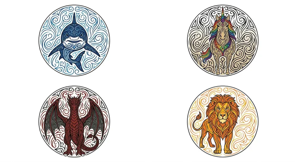 Swirling Animal Icons