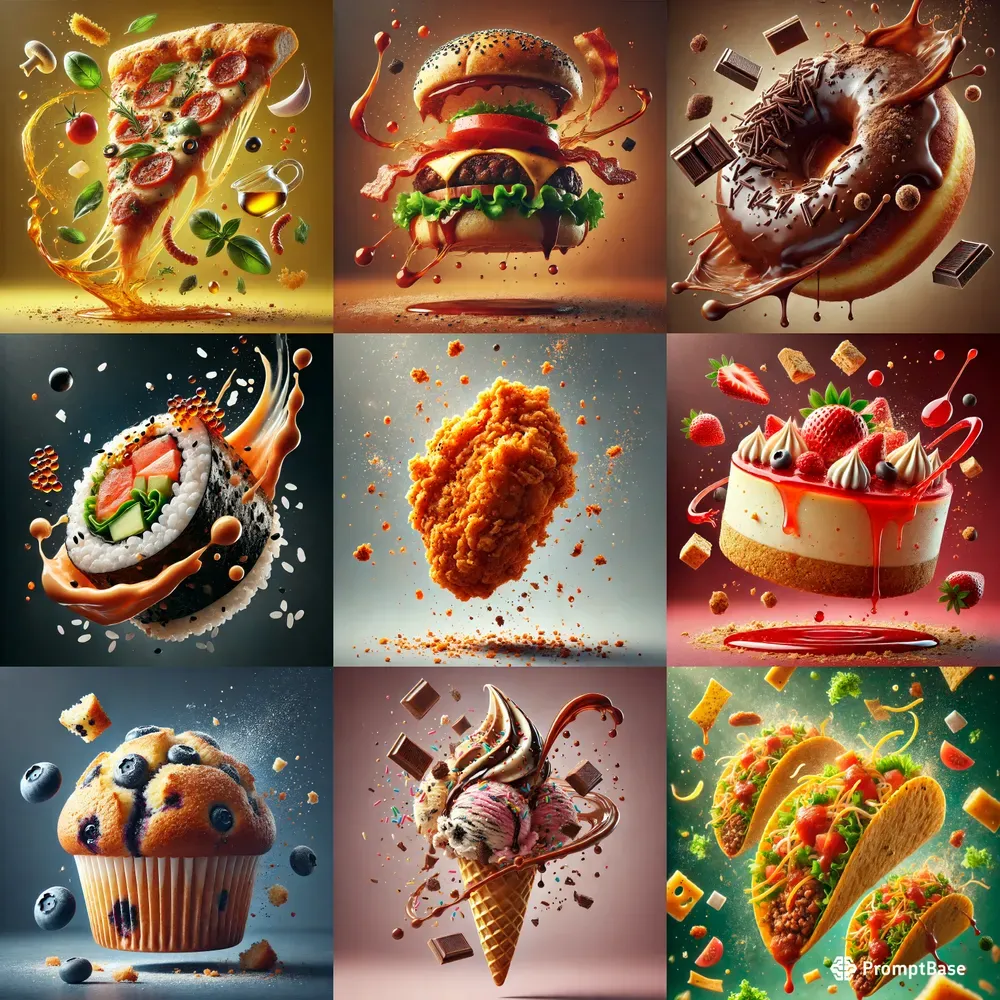 Hyperrealistic Flying Food Shots