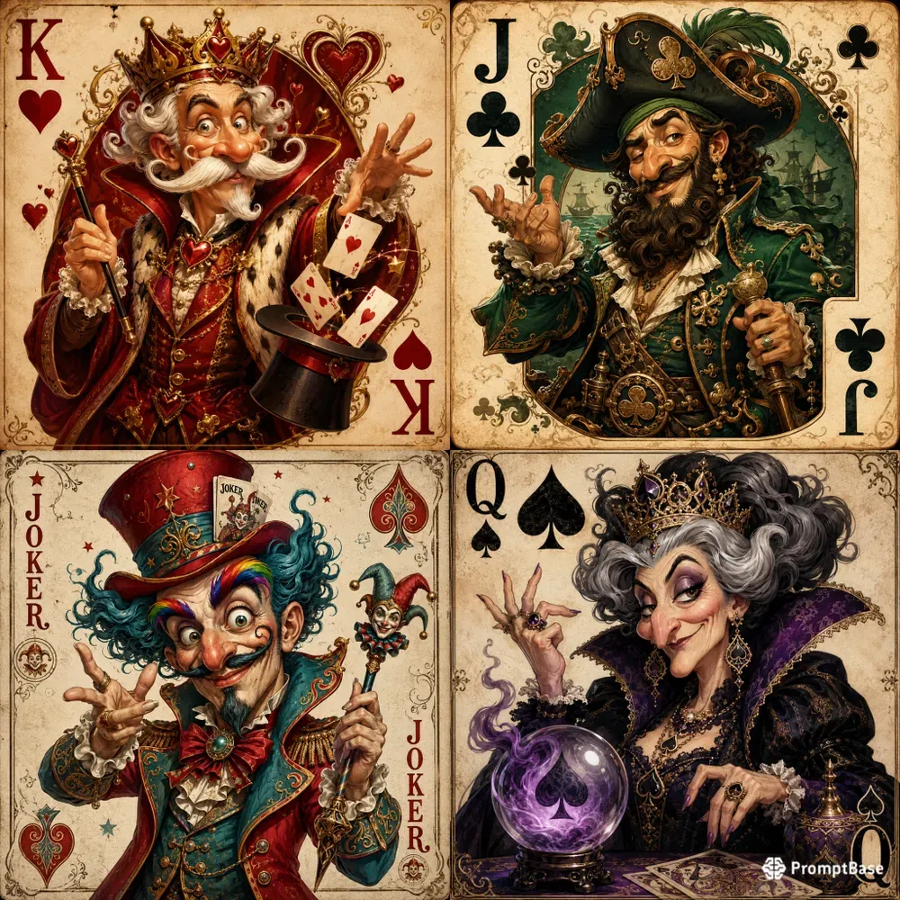 Royal Card Kingdom Cartoon Characters